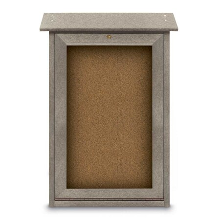 United Visual Products Outdoor Enclosed Combo Board, 48"x36", Black Frame/Blue & Buff UVCB4836ODB-BLUE-BUFF